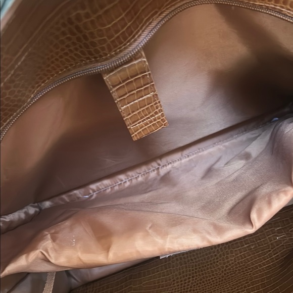 BEIS Brown Croc-Embossed Tote Bag with Shoulder Strap - Picture 5 of 10